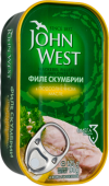 Скумбрия JOHN WEST филе в подсолнечном масле, 125 г